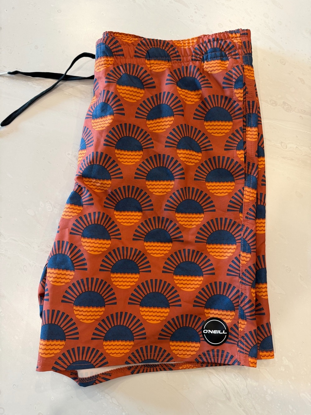 O'Neill Men’s Orange & Navy Graphic Hybrid Shorts
